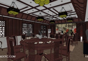 中式会所-SketchUp草图大师模型