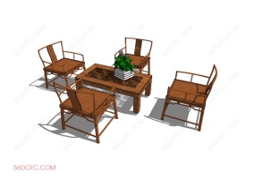 桌椅组合00046-SketchUp草图大师模型