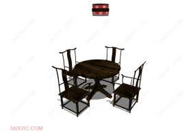 桌椅组合00047-SketchUp草图大师模型